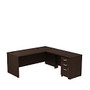 Bush Business Furniture Components L-Desk With 3-Drawer Mobile Pedestal, 29 13/16 inch;H x 71 1/16 inch;W x 77 1/16 inch;D, Mocha Cherry, Standard Delivery