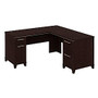 Bush Enterprise Work At Home Desking Solution, 60 inch; Configuration, Mocha Cherry, Premium Installation Service