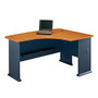 Bush Office Advantage Right  inch;L inch; Bow Desk, 29 7/8 inch;H x 59 3/8 inch;W x 43 3/8 inch;D, Natural Cherry/Slate, Standard Delivery Service