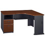 Bush; Advantage Work At Home Expandable Corner Desking Solution, Hansen Cherry/Galaxy, Premium Installation Service