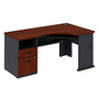 Bush; Advantage Work At Home Expandable Corner Desking Solution, Hansen Cherry/Galaxy, Standard Delivery Service