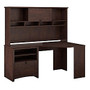 Bush; Buena Vista Collection Transitional Wood Corner Desk With Hutch, 66 inch;H x 59 inch;W x 36 inch;D, Madison Cherry, Standard Delivery