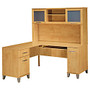 Bush; Somerset Collection Transitional Wood L-Desk With Hutch, 64 inch;H x 59 inch;W x 59 inch;D, Maple Cross, Standard Delivery