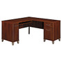 Bush; Somerset Collection Transitional Wood L-Desk, 25 inch;H x 59 inch;W x 59 inch;D, Hansen Cherry, Standard Delivery