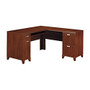 Bush; Tuxedo L-Desk, 29 3/4 inch;H x 59 5/8 inch;W x 59 5/8 inch;D, Hansen Cherry