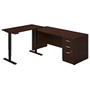 Bush Business Furniture Components Elite 72 inch; Desk With Adjustable Height Desk And Storage, Mocha Cherry, Standard Delivery Service