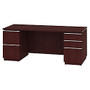 Bush Business Furniture Milano2 Double Pedestal Desk, 29 inch; x 71 1/8 inch; x 29 3/4 inch;, Harvest Cherry, Premium Delivery Service