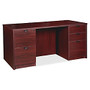 Lorell Prominence 79000 Series Double Pedestal Desk, 29 inch;H x 60 inch;W x 30 inch;D, Mahogany