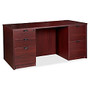 Lorell Prominence 79000 Series Double Pedestal Desk, 29 inch;H x 66 inch;W x 30 inch;D, Mahogany
