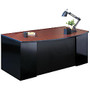 Mayline; Group CSII; 72 inch; Bow-Front Desk, 29 inch;H x 72 inch;W x 39 inch;D, Crown Cherry/Black