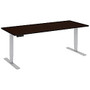 Bush Business Furniture Height Adjustable Standing Desk, 23-49 inch;H x 72 inch;W x 30 inch;D, Mocha Cherry/Gray, Premium Installation