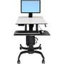 Ergotron WorkFit-C Single HD Sit Stand Computer Stand, 25&rdquo;H x 23.9&rdquo;W x 22.8&rdquo;D, Gray/Black