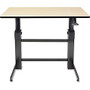 Ergotron WorkFit-D Birch Surface Sit-Stand Computer Desk, 50.6&rdquo;H x 47.60 inch;W x 23.50 inch;D, Black/Birch