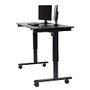 Luxor Wood Electric Standing Desk, 45 1/4 inch;H x 59 inch;W x 29 1/2 inch;D, Black Oak/Black