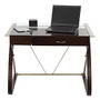 Realspace Merido Writing Desk with Storage, 30 inch;H x 40 inch;W x 27 1/2 inch; D, Espresso/Silver