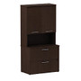 BBF 300 Series Lateral File, 2 Drawers With Overhead Storage, 72 3/10 inch;H x 35 3/5 inch;W x 21 4/5 inch;D, Mocha Cherry, Premium Installation Service