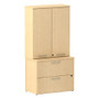 BBF 300 Series Lateral File, 2 Drawers With Wardrobe Storage, 72 3/10 inch;H x 35 3/5 inch;W x 21 4/5 inch;D, Natural Maple, Premium Installation Service