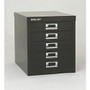 Bisley Steel Desktop Storage Cabinet, 5 Drawers, 13 inch;H x 11 inch;W x 15 inch;D, Black