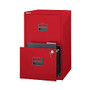 Bisley Steel Letter-Size Under-Desk Storage Cabinet, 2 Drawers, Red