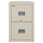 Fire King; Patriot Series 31 5/8 inch;D Vertical Letter-Size File Cabinet, 2 Drawers, Parchment, White Glove Delivery