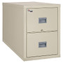 FireKing; Patriot Series 31 5/8 inch;D Vertical Legal-Size File Cabinet, 2 Drawers, Parchment, White Glove Delivery
