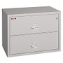 FireKing; UL 1-Hour Lateral File, 2 Drawers, 27 3/4 inch;H x 31 1/8 inch;W x 22 1/8 inch;D, Platinum, White Glove Delivery