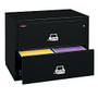 FireKing; UL 1-Hour Lateral File, 2 Drawers, 27 3/4 inch;H x 44 1/2 inch;W x 22 1/8 inch;D, Black, White Glove Delivery