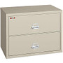 FireKing; UL 1-Hour Lateral File, 2 Drawers, 27 3/4 inch;H x 44 1/2 inch;W x 22 1/8 inch;D, Parchment, White Glove Delivery
