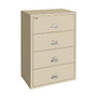 FireKing; UL 1-Hour Lateral File, 4 Drawers, 52 3/4 inch;H x 31 1/8 inch;W x 22 1/8 inch;D, Parchment, White Glove Delivery