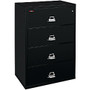 FireKing; UL 1-Hour Lateral File, 4 Drawers, 52 3/4 inch;H x 44 1/2 inch;W x 22 1/8 inch;D, Black, White Glove Delivery