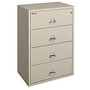 FireKing; UL 1-Hour Lateral File, 4 Drawers, 52 3/4 inch;H x 44 1/2 inch;W x 22 1/8 inch;D, Parchment, White Glove Delivery