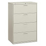 HON; 500-Series 36 inch;-Wide Lateral File, 4 Drawers, 53 1/4 inch;H x 36 inch;W x 19 1/4 inch;D, Light Gray