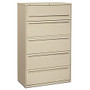 HON; Brigade; 700 Series Lateral File, 5 Drawers, 67 inch;H x 42 inch;W x 19 1/4 inch;D, Putty