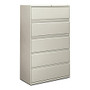 HON; Lateral File With Lock, 5 Drawers, 67 inch;H x 42 inch;W x 19 1/4 inch;D, Light Gray