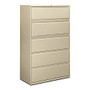 HON; Lateral File With Lock, 5 Drawers, 67 inch;H x 42 inch;W x 19 1/4 inch;D, Putty