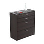 Inval Laminate Lateral Filing Cabinet, 4-Drawers, 38 inch;H x 35 2/5 inch;W x 15 3/4 inch;D, Espresso Wengue