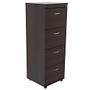 Inval Laminate Vertical Filing Cabinet, 4-Drawers, 52 inch;H x 18 11/16 inch;W x 17 3/4 inch;D, Espresso Wengue