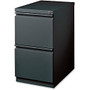 Lorell 20 inch; FF Mobile Pedestal File - 15 inch; x 19.9 inch; x 27.8 inch; - 2 x Drawer(s) for File - Letter - Recessed Drawer, Security Lock, Ball-bearing Suspension, Casters - Charcoal - Steel - Recycled