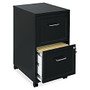 Lorell SOHO 18 inch; 2-Drawer Mobile File Cabinet - 14.3 inch; x 18 inch; x 24.5 inch; - 2 x Drawer(s) for File - Locking Drawer, Pull Handle, Casters, Glide Suspension - Black, Chrome - Baked Enamel - Steel - Recycled - Assembly Required