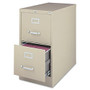 Lorell; Deep Vertical File With Lock, 2 Drawers, 28 3/8 inch;H x 15 inch;W x 26 1/2 inch;D, Putty