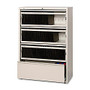 Lorell; Lateral File With Roll-Out Shelves And Receding Drawer Fronts, 4-Drawer, 52 1/2 inch;H x 42 inch;W x 18 5/8 inch;D, Putty