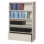Lorell; Lateral File With Roll-Out Shelves And Receding Drawer Fronts, 5-Drawer, 68 3/4 inch;H x 42 inch;W x 18 5/8 inch;D, Putty