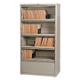 Lorell; Lateral File With Roll-Out Shelves And Receding Drawer Fronts, 5-Drawer, 68 5/8 inch;H x 36 inch;W x 18 5/8 inch;D, Putty