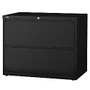 Lorell; Lateral File, 2 Drawers, 28 inch;H x 42 inch;W x 18 5/8 inch;D, Black