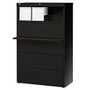 Lorell; Telescoping Suspension Lateral File, 5 Drawers, 68 inch;H x 42 inch;W x 18 5/8 inch;D, Black