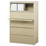 Lorell; Telescoping Suspension Lateral File, 5 Drawers, 68 inch;H x 42 inch;W x 18 5/8 inch;D, Putty