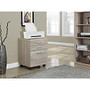 Monarch Specialties Filing Cabinet, 3 Drawers, 26 inch;H x 18 inch;W x 19 inch;D, Natural