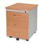 OFM 2-Drawer Mobile Pedestal Files, 24 inch;H x 17 1/2 inch;W x 24 inch;D, Maple