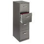 Realspace; 4-Drawer File Cabinet, 46 3/8 inch;H x 14 1/4 inch;W x 18 inch;D, 30% Recycled, Metallic Charcoal