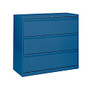 Sandusky; 800 Series Steel Lateral File Cabinet, 3-Drawers, 40 7/8 inch;H x 42 inch;W x 19 1/4 inch;D, Blue